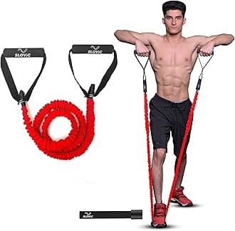 Slovic Resistance Tube with Nylon Covering [Upto 10 KG] | Resistance Band for Workout | Stretching Band for Exercise Band | Resistance Bands Set | Gym Equipment for Home Workout | for Men & Women