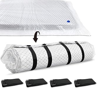 Storage Master Vacuum Storage Bag for King Size Mattress - Ideal for Memory Foam and Latex Up to 14 Inches - Designed for Easy Moving, Shipping and Storing with Straps (KING/CAL KING), SM-RJD-2024