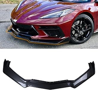 Front Bumper Lip Compatible with Chevy Corvette C8 Z51 2020-2025 Sport Splitter Spoiler Diffuser Protector Guard Wing Body Kit Air Dam Corvette C8 Accessories 5PCS (Glossy Carbon Fiber)