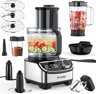 Multifunctional Food Processor 1300W, 3 Speeds and Pulse Function, 3.5L Chopper, 1.5L Blender, Grinder, Citrus Juicer, Dough Kneader, Whisk, Shredder, Reversible Slicer, Triple Lock Protection