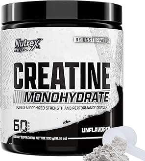 Nutrex Research Creatine Monohydrate Powder 60 Servings | Unflavored 5G Micronized Creatine Powder | Gluten Free