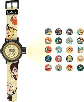 LEXIBOOK - Harry Potter Adjustable Projection Watch Digital Screen – 20 Images of Harry Potter – for Children - Red and Blue - DMW050HP