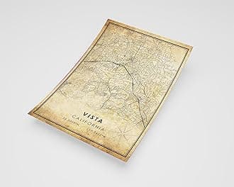 MG Global Rustic Poster of Vista California | 11x17 12x18 16x24 24x36 Vintage Unframed Print | Antique Hometown City Wall Art for Gift | Home Office Decor