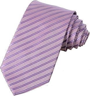 KissTies Mens Tie Striped Satin Necktie Wedding Ties + Gift Box