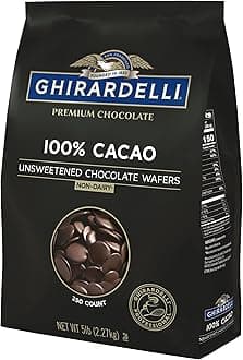 Ghirardelli Chocolate Company 100% Cacao Unsweetened Wafers, 5lb. Bag (Pack o...