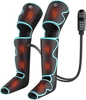 SLOTHMORE Leg Massager with Air Compression for Circulation, 3-in-1 Full Leg Heating for Foot Calf Thigh, 4 Modes 4 Intensities 2 Heat Levels, Compression Device for Swollen Legs, RLS Pain Relief