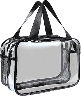 Clear Toiletry Bag Extra Large Cosmetic Bag Portable Travel Makeup Bags, PVC Waterproof Ladies Wash Bags for Women Girls