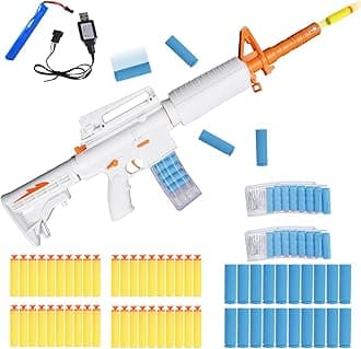 Toy Guns with Full Auto & Manual,M16 Foam Blaster Assault Rifle,Realistic Sniper Rifle with 40 Soft Bullets & 2 Magazines, Electric Automatic Toys Gun Gifts for Kids Ages 8-12