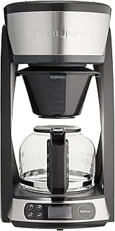 HB Heat N Brew Programmable Coffee Maker, 10 cup, Stainless Steel