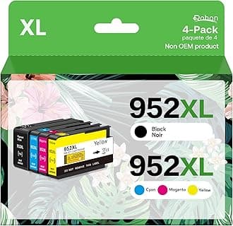 952XL Latest Upgrade Compatible Ink Cartridges Combo Pack Replacement for HP 952 XL Ink Cartridges for Officejet Pro 7740 8210 8710 8720 8740 8715 7720 8725 8730, Black, Cyan, Yellow, Magenta, 4 Packs