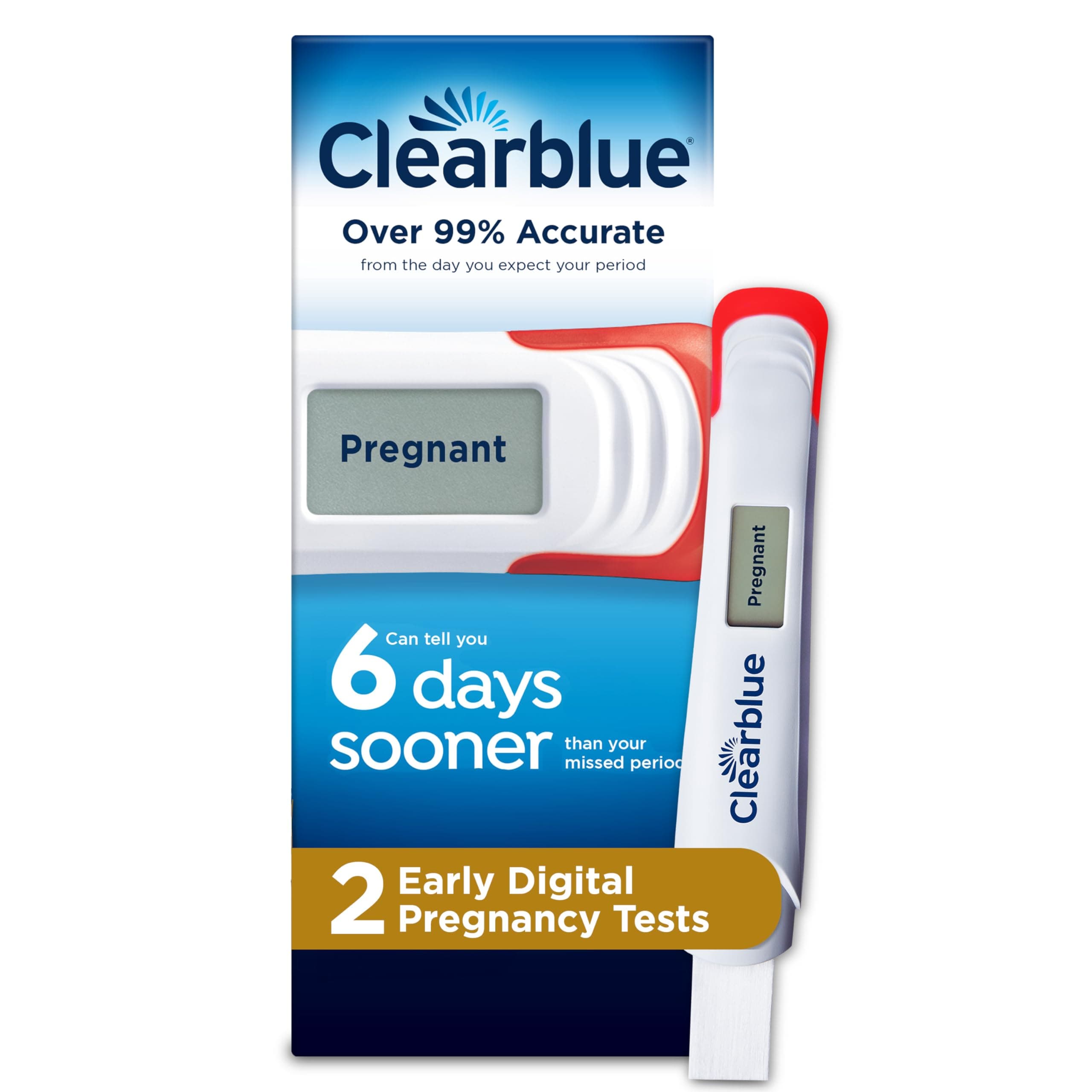 Clearblue Early Digital Pregnancy Test, Early Detection at Home Pregnancy Test, 2 Ct