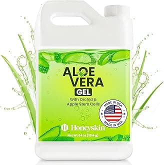 Organic Aloe Vera Leaf Gel - 100% Pure Aloe Leaf Gel for Face and Body After Sun Care - From Fresh Aloe Plants in USA - Hydrating Gel for Sunburn, Acne, Boost your Skins Defense - Non Sticky (64 oz)