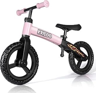 KRIDDOToddler Balance Bike 2 Year Old, Age 24 Months to 5 Years Old, Early Learning Interactive Push Bicycle with Steady Balancing, Gift Bike for 2-5 Boys Girls, Flame Pink