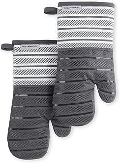 KitchenAid KA Albany OM Oven Mitt Set, 7"x13", Charcoal Grey