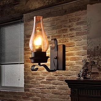 LightInTheBox Retro Rustic Glass Wall Light Bedroom Bedside Table
