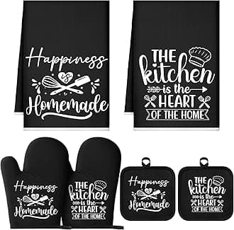 Kitchen Towels Pot Holders Oven Mitts Set