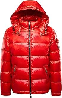 Men's Thermal Shiny Hooded Puffer Jacket Winter Coats Water-Resistant Down Coats Insulated Padded Puffy Coat