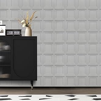Trafagala3D Grey Panel Wallpaper - Wood Effect Wall Panelling Kits for Living Room, Bedroom, Hallway and Stairs