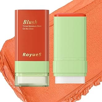 Mysense Cream Blush Stick with Built-in Brush, Multi-use Makeup Blush Stick for Cheeks Eyes Lips, Moisturizing Natural Matte Blush Makeup Waterproof Long-Lasting, 02 Orange[Amazon-developed Certification] Compact by Design