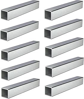 Stainless Steel Square Tubing Tube 20mm x 20mm x 1mm x 860mm, 0.8" x 0.8" x 1/25" x 33.86" Long, 10 Pack 304 SS Square Tubings 1mm Thickness Polished Finished from Bopaodao