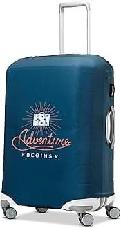 Samsonite Printed Cargo Cover, Adventure Begins, M, Printed Luggage Cover, Adventure Begins