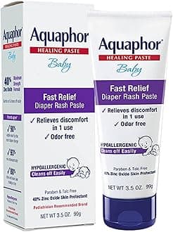 Aquaphor Baby Diaper Rash Paste - For Serious Diaper Rash and Flare-ups - 3.5 Oz. Tube