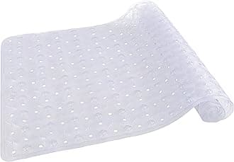 Bathtub Mat Non Slip with Suction Cups 15"x27" - Anti-Slip Shower Mat for Kids, Toddlers, and Seniors - Machine Washable Bath Tub Mat with Multiple Drainage Holes (Clear)