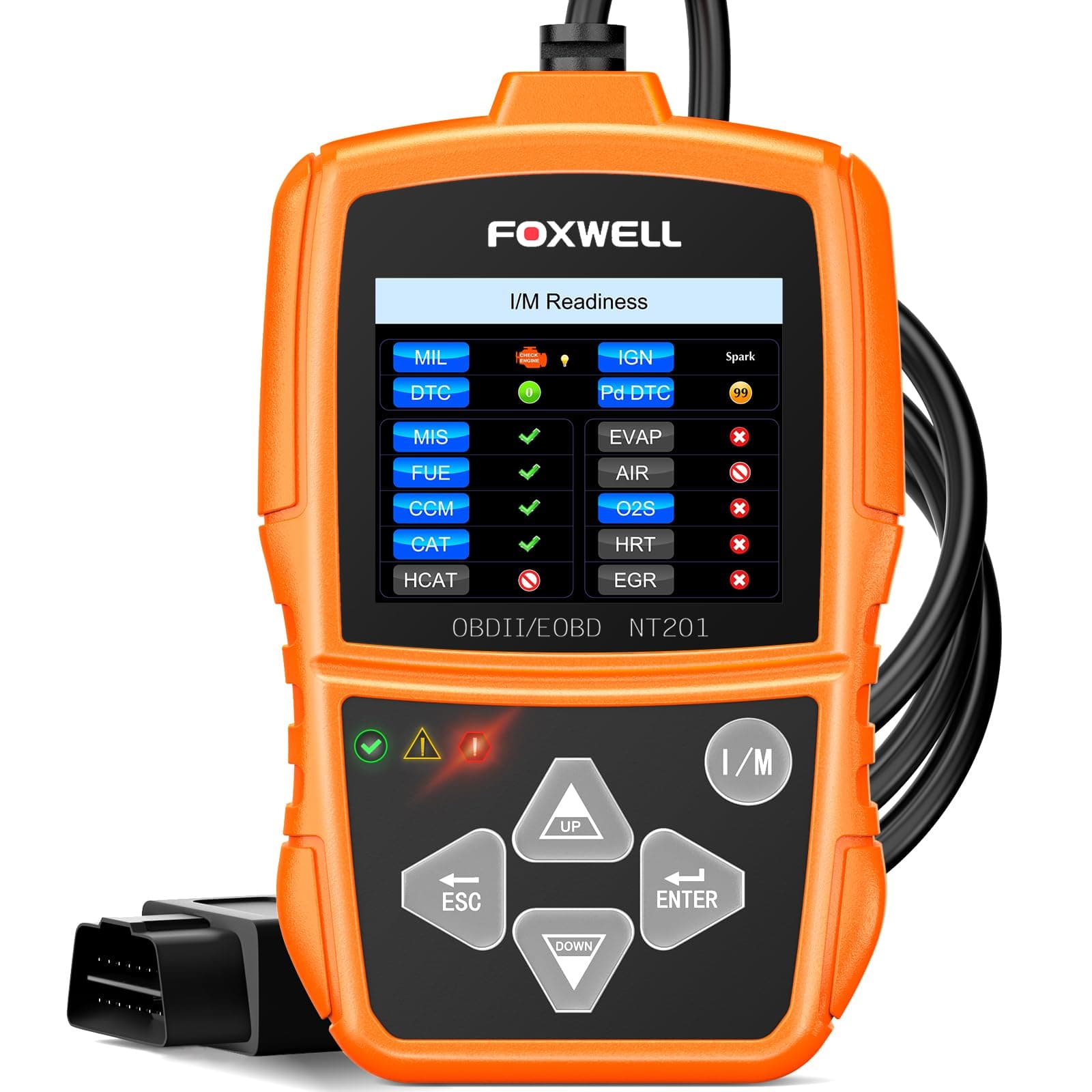 FOXWELL NT201 OBD2 Scanner Code Reader for Cars and Trucks - Reset Check Engine Light, Read and Clear Fault Codes, Live Data Diagnostic Tool for All Cars Since 1996