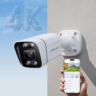 4K IP PoE Security Camera Outdoor, V8EP 8MP Home Security Surveillance Camera with AI Human Vehicle Detection,66ft Color Night Vision, Siren Alert,2-Way Talk,110° Wide FOV,IP66