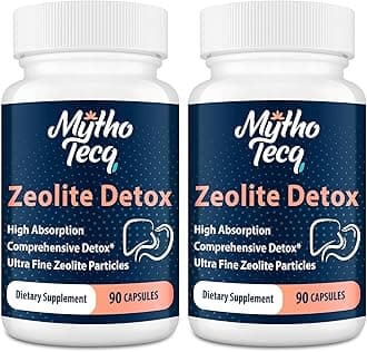 2300 MG Zeolite Detox Capsules - Activated Charcoal & Bentonite Clay, Highly Absorbable Full Body, Liver & Gut Cleanse, Zeolite Clinoptilolite（180 Capsules）