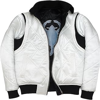 Satin Bomber Jacket Men Quilted Style Lightweight Outerwear Coat