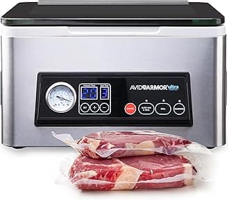 Avid Armor Chamber Vacuum Sealer Model USV20 Ultra Series Compact Size Perfect for Liquid Rich Wet Foods, Fresh Meats, Marinades, Soups, Sauces, Vacuum Packaging in a Professional Way