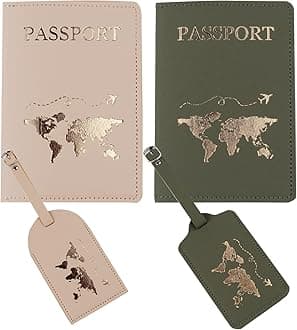 Passport Wallets Travel Holder Set,Passport Case,newlywed travel gifts for Couples,Honeymoon gift,Slim Passport Case Covers and Organizer Slots Couple Travel Luggage Tags,Bridal Shower Gift