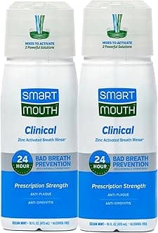 SmartMouth DDS Activated Clinical Mouthwash - for Fresh Breath - Clinical Strength Mouthwash for Gum Health, Gingivitis & More - Clean Mint Flavor, 16 fl oz (2 Pack)