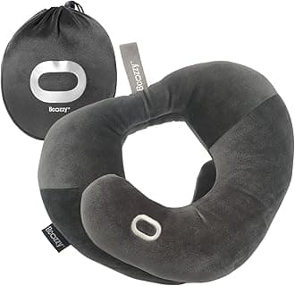 BCOZZY Neck Brace Pillow, The New Patented Neck Pain Relief and Support Cervical Collar, for Long Hours of Comfortable Sleeping and Resting for Women and Men. Soft, Washable, Gray