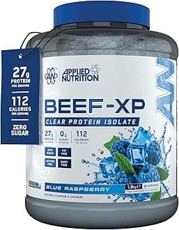 Applied Nutrition Clear Hydrolysed Beef Protein Isolate Powder, Fruit Juice Style, Dairy Free, Lactose Free, Zero Sugar, Low Fat, 1.8kg - 60 Servings (Blue Raspberry)