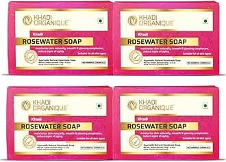Khadi Organique Natural Herbal Rosewater Soap Pack of 4