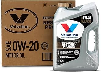 Valvoline Restore & Protect Full Synthetic 0W-20 Motor Oil 5 QT, Case of 3