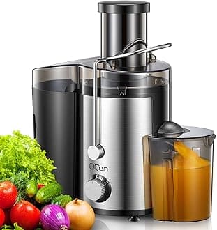 Juicer Machine, 800W Centrifugal Juicer Extractor with Wide Mouth 3” Feed Chute for Fruit Vegetable, Easy to Clean, Stainless Steel, BPA-free (Black)