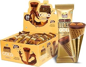 Pure Temptation Gold Chocoblast | Premium Chocolate Filled Waffle Cone | Rich Creamy Milk Chocolate Treat | Ideal Chocolate Gift Box for Birthday, Christmas, Halloween & Festive Gifting Mood Booster