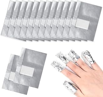 100 Pcs Foil Nail Wraps, Nail Foils for Gel Nails, with Pre-attached Lint-Free Cotton Pads, Nail Foil Aluminium Wraps Remover for Fast & Gentle Soak Off Gel Polish Removing silver