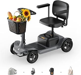 Mobility Scooter for Adults, Seniors - 25 Miles Range, Improved Safety, Large Outdoor Wheels, Mobility Scooter for Travel with Removable Battery & LED Headlight, S1 Gray