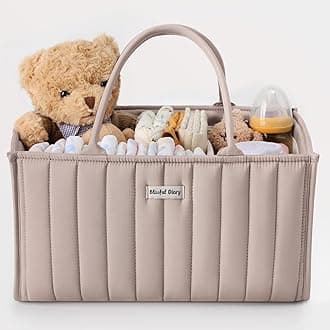 Blissful Diary Sand Baby Diaper Caddy Basket, Organizer for Newborn Boys or Girls, Unisex, Beige
