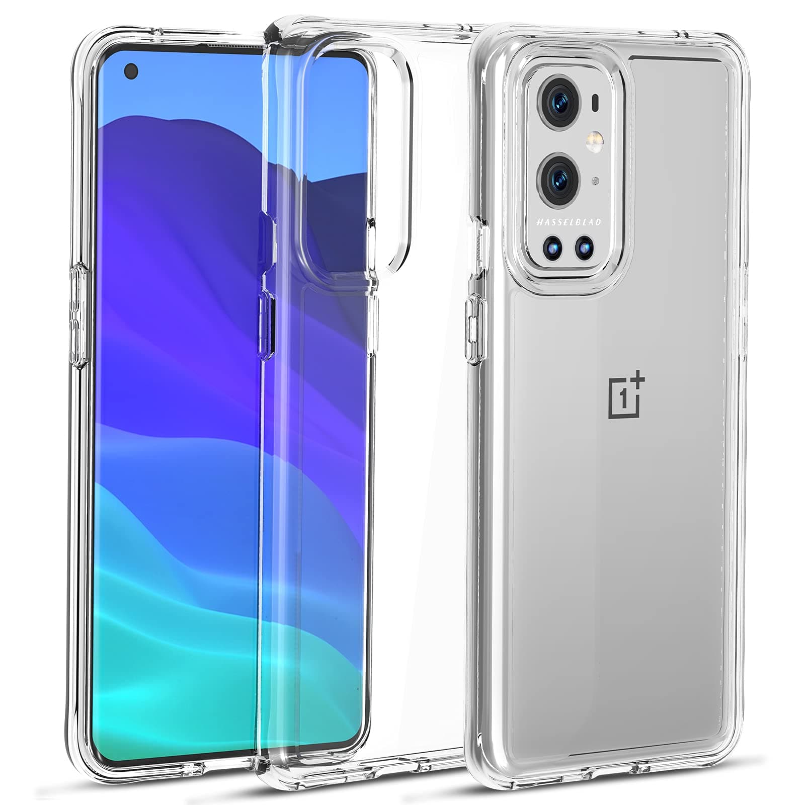 Clear Case for Oneplus 9 Pro Shockproof [Hard PC Back+Soft TPU Bumper] [Reinforced Corner] [Anti-Yellowing] Support Wireless Charging Protective Phone Case Cover for Oneplus 9 Pro, Transparent Clear