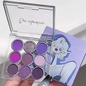 Matte and Shimmer Eyeshadow Palette in Stunning Violet Hues for Women. Highly Pigmented and Waterproof, Long-lasting Blendable Shades for a Dreamy Look - Perfect Makeup Kit for Any Occasion