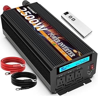 2500W Power Inverter, 12V DC to AC 110V/120V (Peak) 5000W Converter, Car Inverter with Remote Control and LED Display, 3.4V USB Port