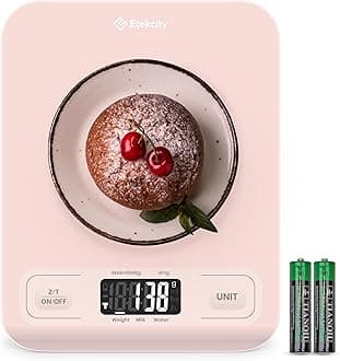 Etekcity Food Kitchen Scale, Digital Grams and Ounces for Weight Loss, Baking, Cooking, Keto and Meal Prep, LCD Display, Medium, Pink