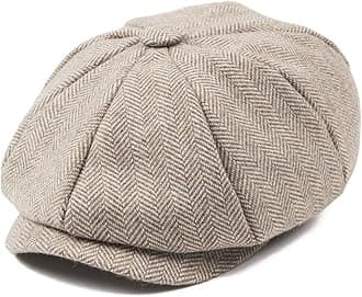 Boys Vintage Newsboy Cap Tweed Flat Beret Cabbie Hat for Kids Toddler Pageboy