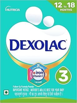 Dexolac Follow Up Infant Formula Milk Powder for Babies - Stage 3 (12 to 18 months) - with 36 Vital Nutrients - 400gms - BIB Pack