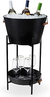 Black Beverage Tub with Stand & Tray by Twine Living